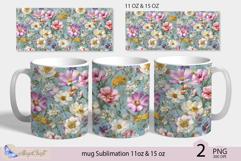 Wildflowers mug Sublimation|flowers mug 11oz 15oz| Flora mug Product Image 1