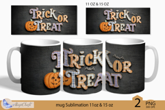 Trick or Treat Mug Wrap Sublimation|pumpkin| Halloween mug Product Image 1