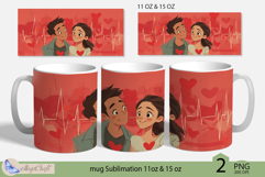 LOVE mug wrap Sublimation|LOVE mug 11oz 15oz| heart decor Product Image 1