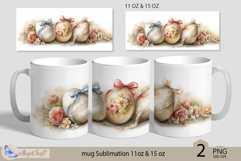 Happy Easter mug Sublimation| Easter eggs mug wrap 11oz 15oz Product Image 1