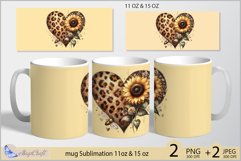Valentines day mug Sublimation|leopard heart mug 11oz 15oz Product Image 1