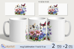 Mug wrap Sublimation|flowers mug 11oz 15oz| wildflowers mug Product Image 1