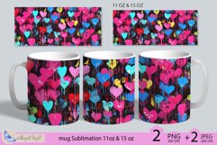 Valentines day mug Sublimation|hearts mug warp 11oz 15oz Product Image 1