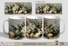 Happy Easter mug Sublimation| Easter mug 11oz 15oz| Bunny Product Image 1