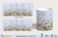 Wildflowers mug Sublimation|flowers mug 11oz 15oz| Flora mug Product Image 2