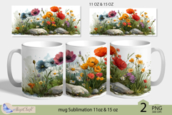 Red Poppies mug Sublimation|flowers mug 11oz 15oz| Flora mug Product Image 1
