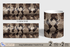 Snake print mug Sublimation| mug wrap 11oz 15oz| snake skin Product Image 2