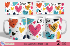 Valentines day mug Sublimation|hearts mug 11oz 15oz| love Product Image 1