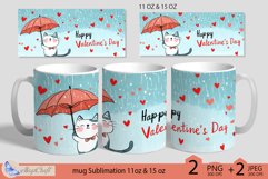 Happy valentines day mug wrap Sublimation|mug 11oz 15oz| cat Product Image 1