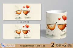 Valentines day mug Sublimation|hearts mug warp 11oz 15oz Product Image 2