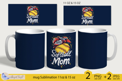Softball Mom mug wrap Sublimation|mug wrap Mother&#039;s Day| MOM Product Image 1
