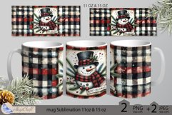 Merry Christmas snowman Mug| Design - Mug Wrap 11oz 15oz Product Image 1