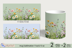 Mug wrap Sublimation|flowers mug 11oz 15oz| wildflowers mug Product Image 2