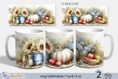 Thanksgiving mug Sublimation|Pumpkin mug 11oz 15oz|sunflower Product Image 1