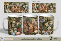 Happy Easter mug Sublimation| Easter mug 11oz 15oz| Bunny Product Image 1