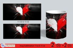 Valentines day mug Sublimation|white red heart mug 11oz 15 Product Image 2