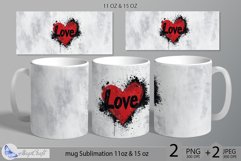 love hearts mug Sublimation|hearts mug 11oz 15oz Valentines Product Image 1