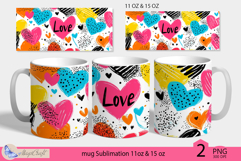 Valentines day mug Sublimation|hearts mug 11oz 15oz| love Product Image 1