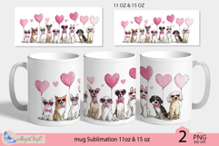 Dogs mug wrap Sublimation|mug 11oz 15oz| valentines day mug Product Image 1