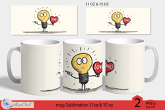 LOVE mug wrap Sublimation|love light bulb mug | valentines Product Image 1