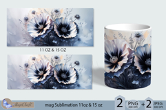Wildflowers mug Sublimation|flowers mug 11oz 15oz| Flora mug Product Image 2