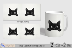 Black cats mug Sublimation| mug wrap 11oz 15oz| cats mug Product Image 2