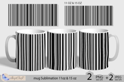 Lines print mug Sublimation| mug wrap 11oz 15oz| stripes Product Image 1