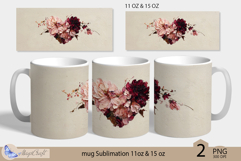 Valentines day mug Sublimation|hearts mug warp 11oz 15oz Product Image 1
