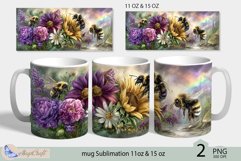 Sunflowers mug Sublimation|flowers mug 11oz 15oz| Flora| bee Product Image 1