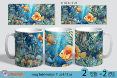 Fish Mug Wrap Sublimation|Mug Wrap sea | sea of seagulls Mug Product Image 1