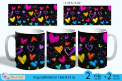 Valentines day mug Sublimation|hearts mug warp 11oz 15oz Product Image 1