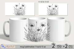 Wildflowers mug Sublimation|flowers mug 11oz 15oz| Flora mug Product Image 2