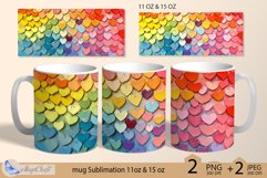 Valentines day mug Sublimation|hearts mug warp 11oz 15oz Product Image 1