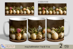 Happy Easter mug Sublimation| Easter eggs mug wrap 11oz 15oz Product Image 1