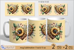 Valentines day mug Sublimation|leopard heart mug 11oz 15oz Product Image 1