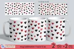 Valentines day mug Sublimation|hearts mug warp 11oz 15oz Product Image 1