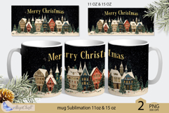 Mug Wrap Christmas village Sublimation|Mug Christmas city Product Image 1