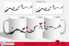 Valentines day mug Sublimation|hearts mug 11oz 15oz| hearts Product Image 1