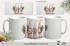 Gnomes Mug Christmas Sublimation| Design Mug Wrap 11oz 15oz Product Image 1