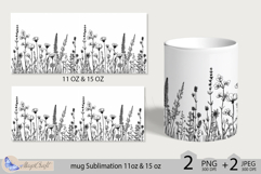 Wildflowers mug Sublimation|flowers mug 11oz 15oz| Flora mug Product Image 2