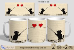 LOVE mug wrap Sublimation|mug 11oz 15oz| cute kitten decor Product Image 1