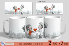 LOVE mug wrap Sublimation|LOVE mug 11oz 15oz| hearts decor Product Image 1