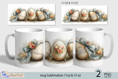 Happy Easter mug Sublimation| Easter eggs mug wrap 11oz 15oz Product Image 1