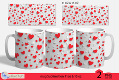 Valentines day mug Sublimation|hearts mug 11oz 15oz| hearts Product Image 1