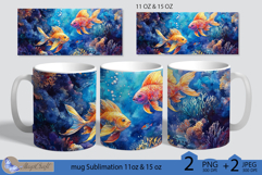 Fish Mug Wrap Sublimation|Mug Wrap sea | sea of seagulls Mug Product Image 1