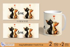 LOVE mug wrap Sublimation|mug 11oz 15oz| cute cats decor Product Image 2