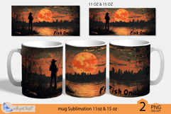 Fish On tumbler Sublimation| fisherwoman tumbler wrap| fish Product Image 1