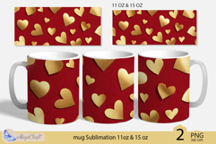 Valentines day mug Sublimation|hearts mug 11oz 15oz| hearts Product Image 1