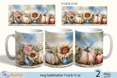 Thanksgiving mug Sublimation|Pumpkin mug 11oz 15oz|sunflower Product Image 1