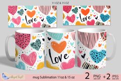 Valentines day mug Sublimation|hearts mug 11oz 15oz| love Product Image 1